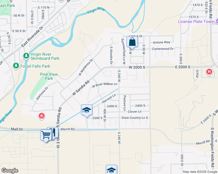 map of restaurants, bars, coffee shops, grocery stores, and more near 325 West River Willow Lane in Washington