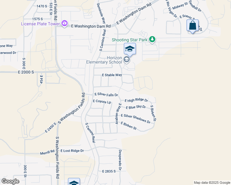 map of restaurants, bars, coffee shops, grocery stores, and more near 1067 Silver Falls Drive in Washington