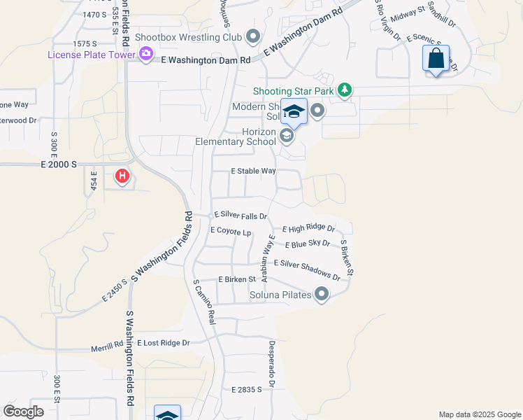 map of restaurants, bars, coffee shops, grocery stores, and more near 1067 Silver Falls Drive in Washington