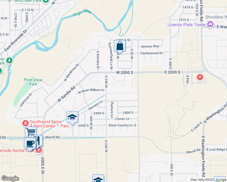 map of restaurants, bars, coffee shops, grocery stores, and more near 182 West Elinor Lane in Washington