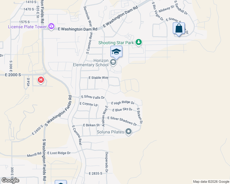 map of restaurants, bars, coffee shops, grocery stores, and more near 1167 East Corral Way in Washington