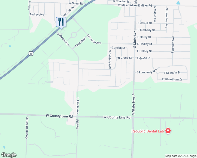 map of restaurants, bars, coffee shops, grocery stores, and more near 468 Madrid Street in Republic