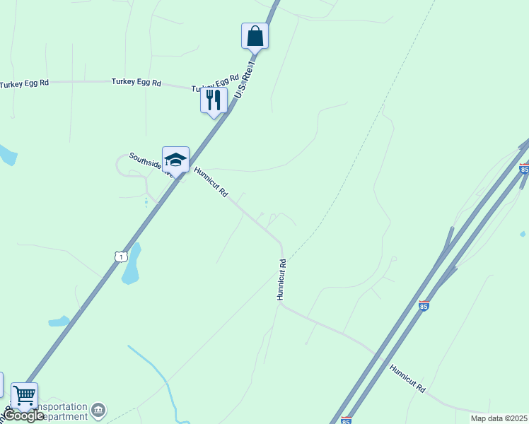 map of restaurants, bars, coffee shops, grocery stores, and more near 20024 Hunnicut Road in Dinwiddie