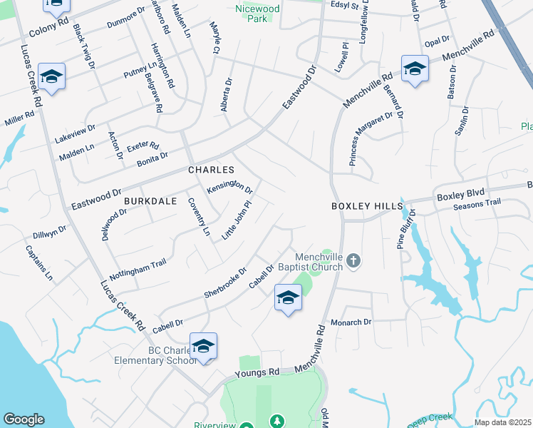 map of restaurants, bars, coffee shops, grocery stores, and more near 186 Abbey Court in Newport News