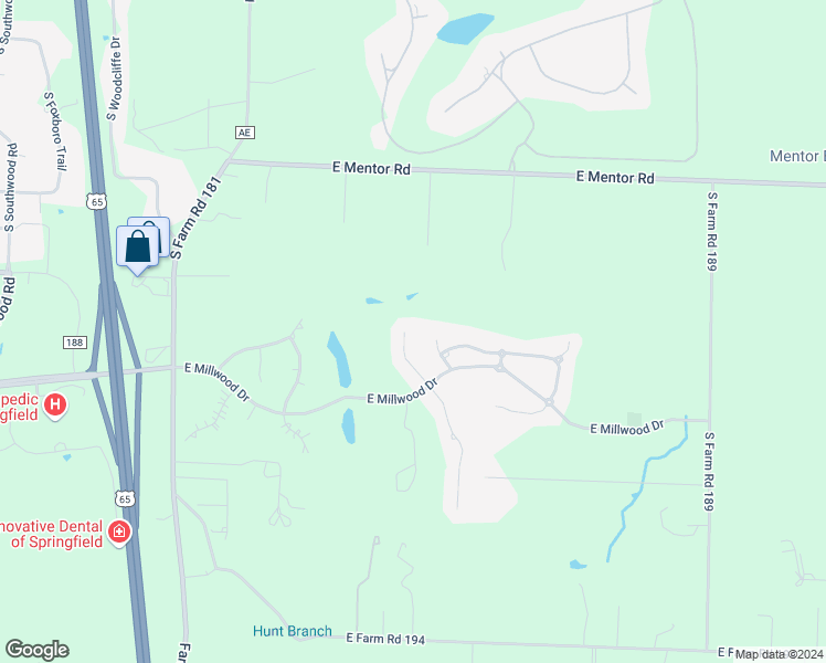 map of restaurants, bars, coffee shops, grocery stores, and more near 6052 South Natural Falls Drive in Ozark