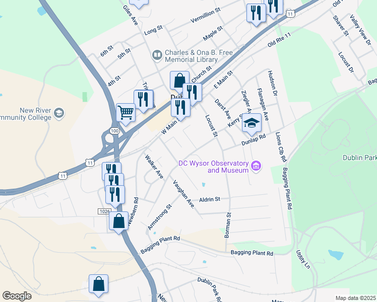 map of restaurants, bars, coffee shops, grocery stores, and more near 341 Jordan Street in Dublin