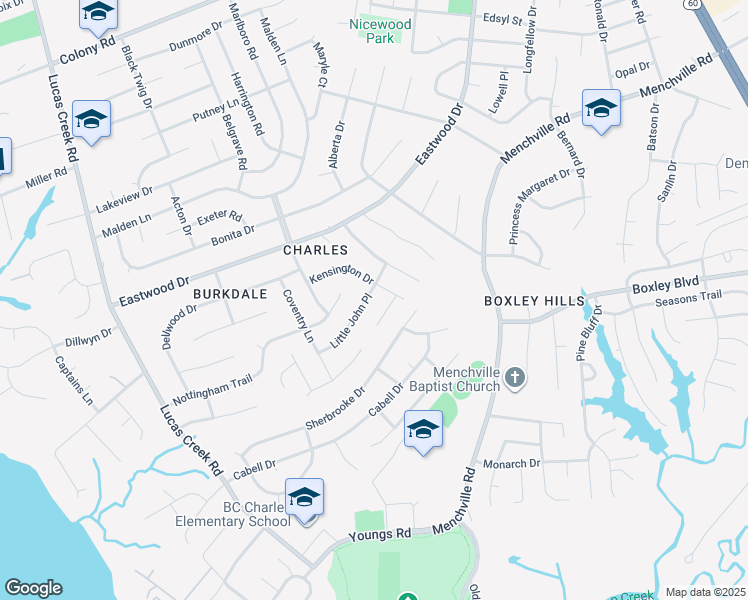 map of restaurants, bars, coffee shops, grocery stores, and more near 730 Kensington Drive in Newport News