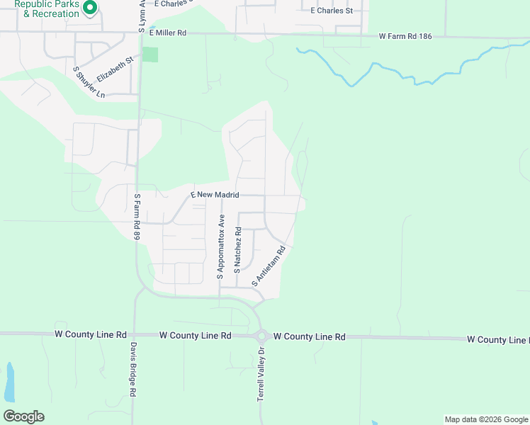 map of restaurants, bars, coffee shops, grocery stores, and more near East Chickamauga Drive in Republic