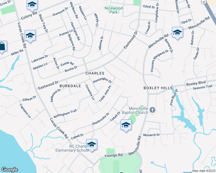 map of restaurants, bars, coffee shops, grocery stores, and more near 178 Nottingham Trail in Newport News