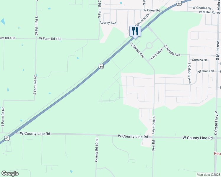 map of restaurants, bars, coffee shops, grocery stores, and more near 710 West Christine Lane in Republic