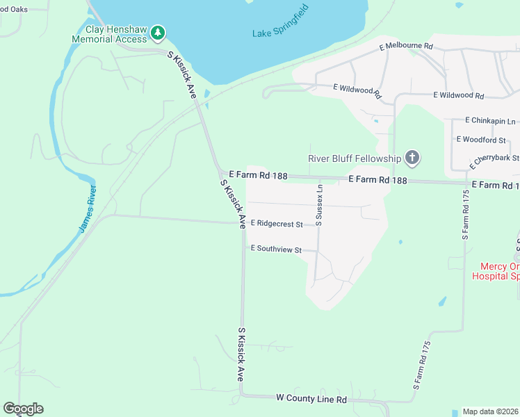 map of restaurants, bars, coffee shops, grocery stores, and more near 2240 East Huntington Street in Ozark