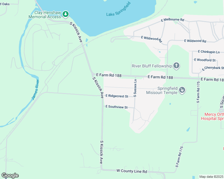 map of restaurants, bars, coffee shops, grocery stores, and more near 2240 East Huntington Street in Ozark