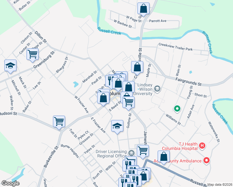 map of restaurants, bars, coffee shops, grocery stores, and more near in Columbia