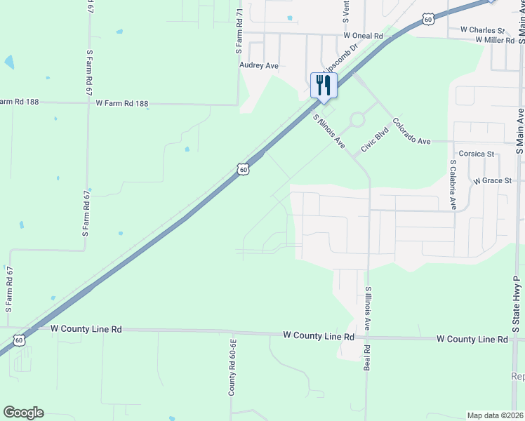 map of restaurants, bars, coffee shops, grocery stores, and more near 710 West Christine Lane in Republic
