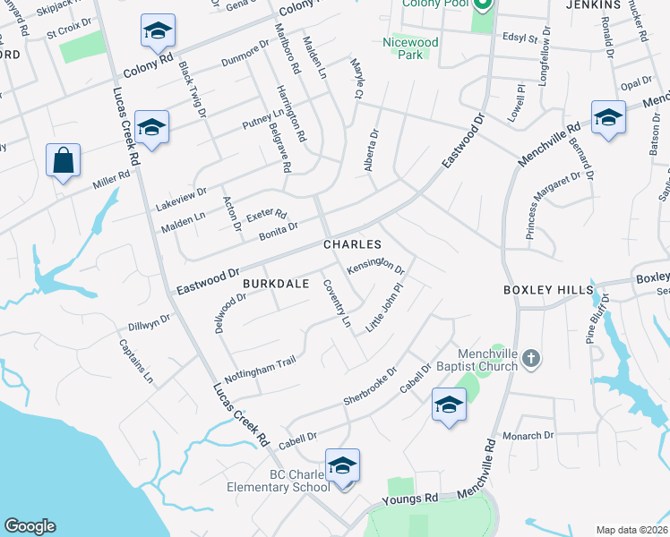 map of restaurants, bars, coffee shops, grocery stores, and more near 186 Gate Street in Newport News