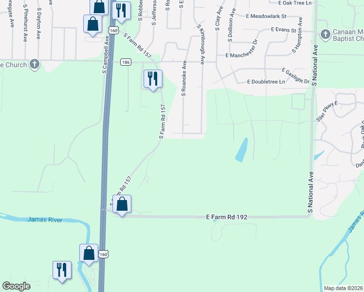 map of restaurants, bars, coffee shops, grocery stores, and more near 514 East McArthur Drive in Springfield
