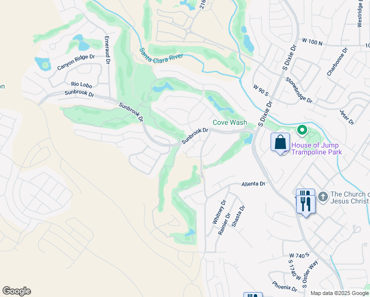 map of restaurants, bars, coffee shops, grocery stores, and more near 280 South Luce Del Sol in St. George