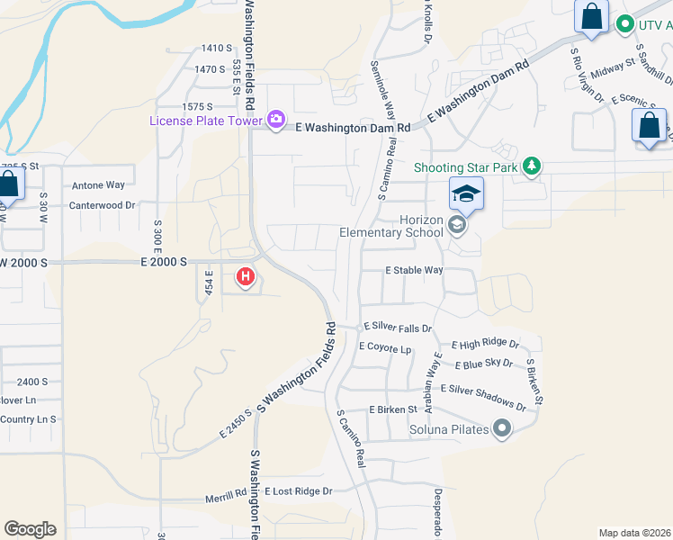 map of restaurants, bars, coffee shops, grocery stores, and more near 1986 Great Basin Drive in Washington