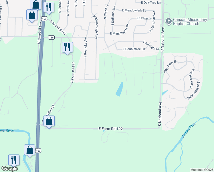 map of restaurants, bars, coffee shops, grocery stores, and more near 656 East McArthur Drive in Springfield