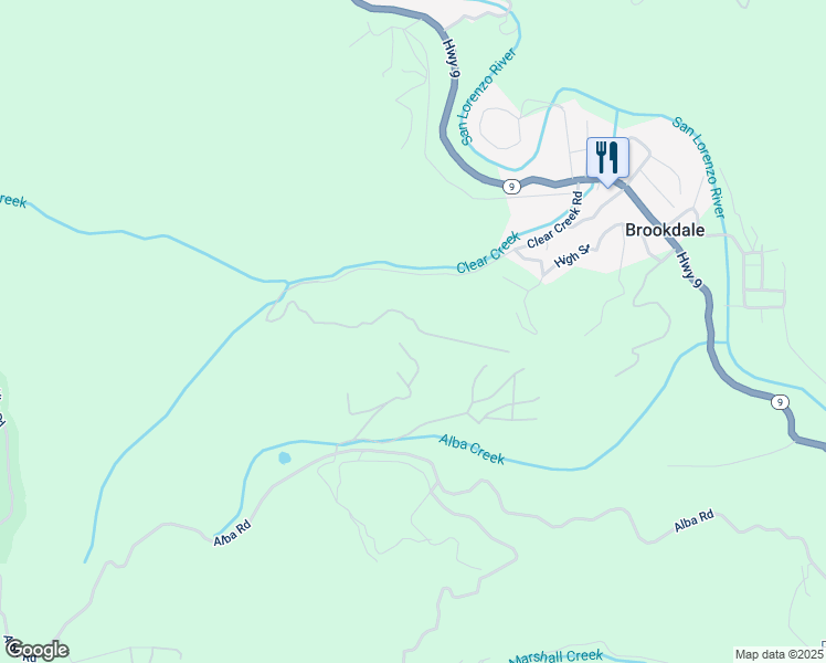map of restaurants, bars, coffee shops, grocery stores, and more near 280 Sweetwater Lane in Ben Lomond