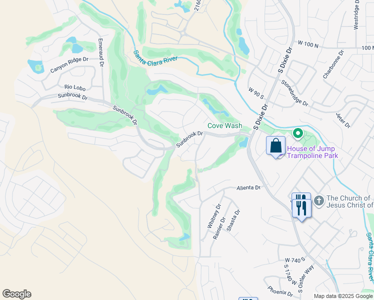 map of restaurants, bars, coffee shops, grocery stores, and more near 280 S. Luce Del Sol in St. George