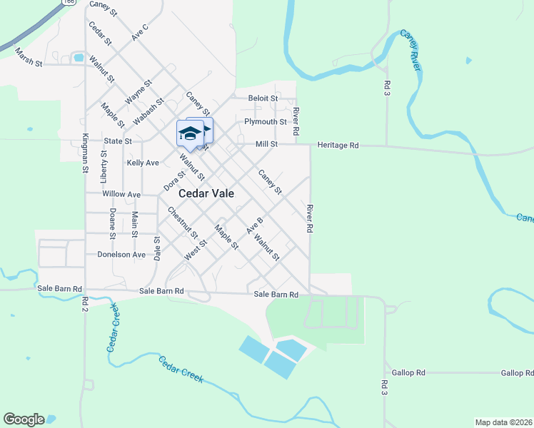 map of restaurants, bars, coffee shops, grocery stores, and more near 400 Cedar Street in Cedar Vale
