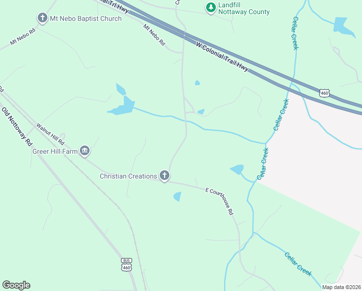 map of restaurants, bars, coffee shops, grocery stores, and more near 2243-5068 Courthouse Road in Blackstone