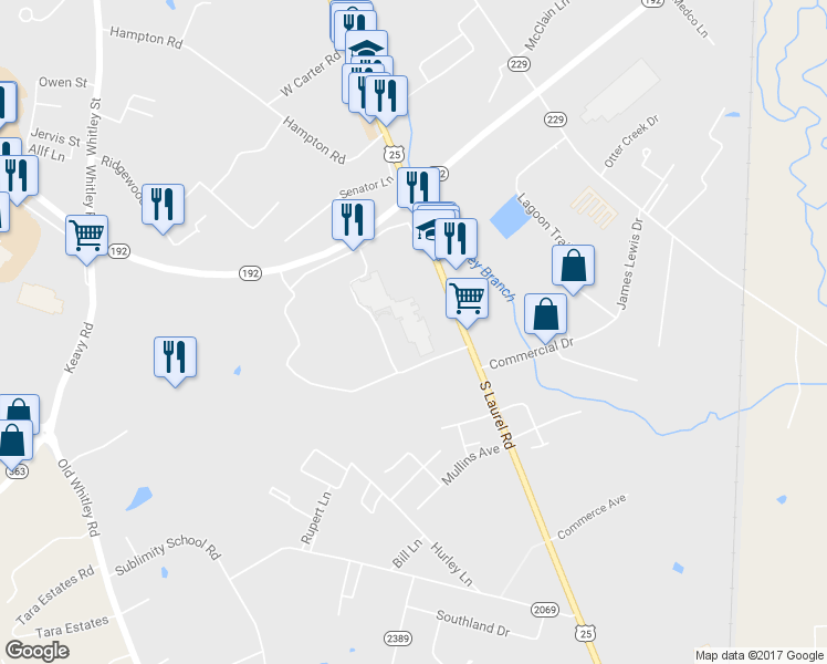 map of restaurants, bars, coffee shops, grocery stores, and more near 201 Corbin Road in London