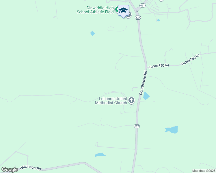 map of restaurants, bars, coffee shops, grocery stores, and more near 18200 Clearview Lane in Dinwiddie