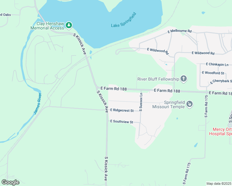 map of restaurants, bars, coffee shops, grocery stores, and more near 2236 East Farm Road 188 in Ozark