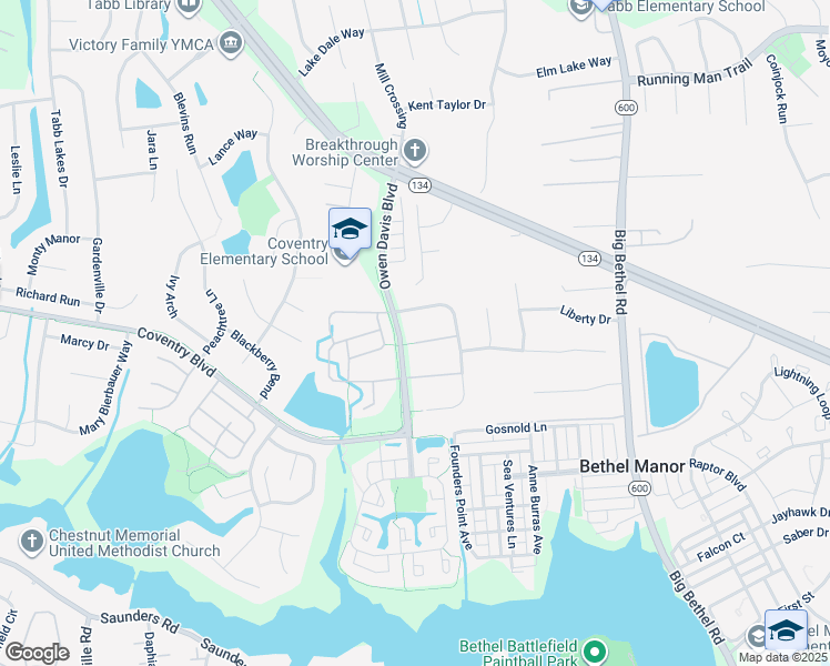 map of restaurants, bars, coffee shops, grocery stores, and more near 110 Bellows Place in Yorktown