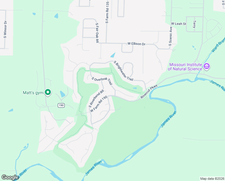 map of restaurants, bars, coffee shops, grocery stores, and more near 6107 South Overlook Trail in Springfield