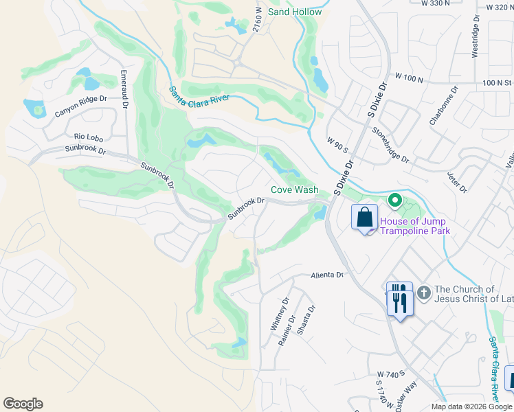 map of restaurants, bars, coffee shops, grocery stores, and more near 280 Luce Del Sol Drive in St. George