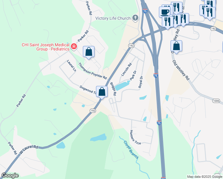 map of restaurants, bars, coffee shops, grocery stores, and more near 543 West Laurel Road in London