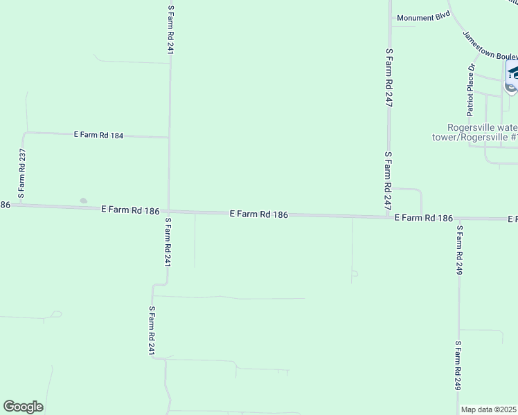map of restaurants, bars, coffee shops, grocery stores, and more near 9145 East Farm Road 186 in Rogersville