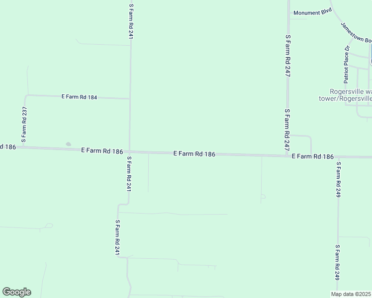 map of restaurants, bars, coffee shops, grocery stores, and more near 9145 E Farm Road 186 in Rogersville