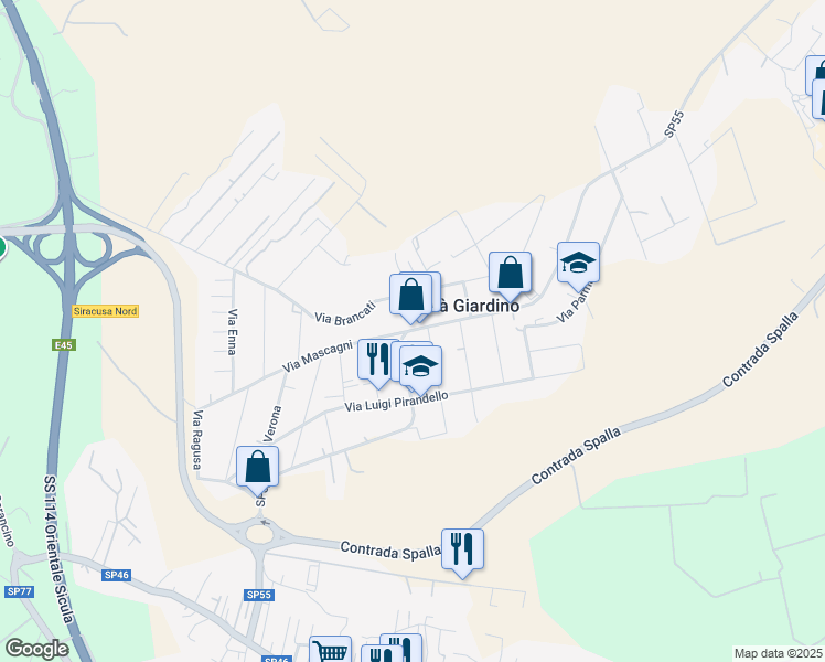 map of restaurants, bars, coffee shops, grocery stores, and more near 2 Viale Edoardo Garrone in Città Giardino