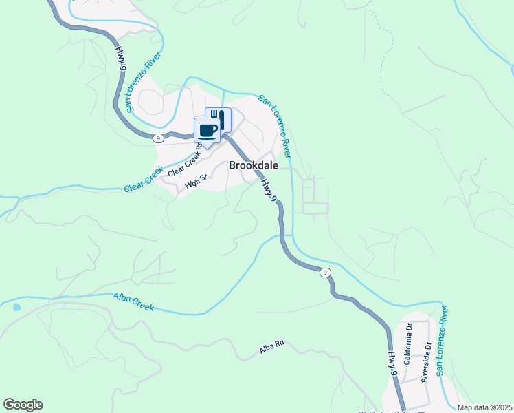 map of restaurants, bars, coffee shops, grocery stores, and more near 133 Western Avenue in Boulder Creek