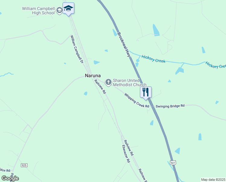 map of restaurants, bars, coffee shops, grocery stores, and more near 336 Whipping Creek Road in Gladys