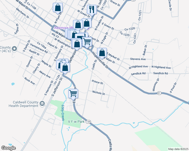 map of restaurants, bars, coffee shops, grocery stores, and more near 153-199 Prince St in Princeton