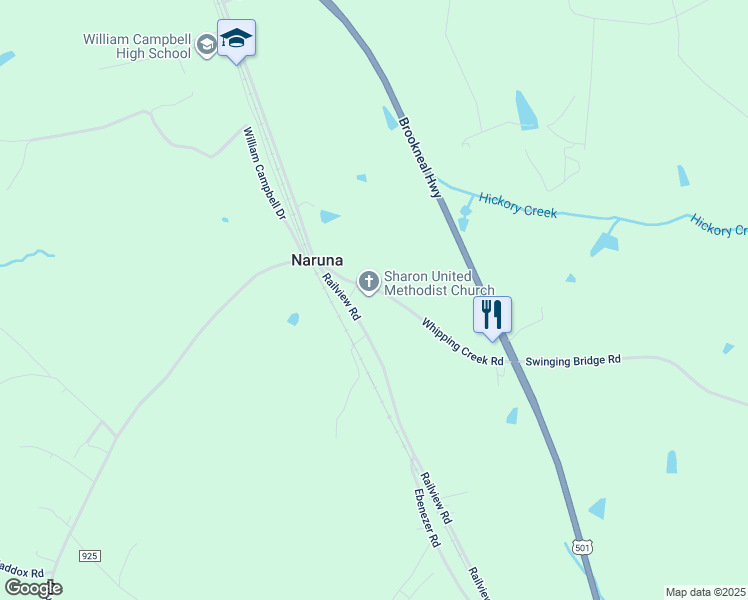 map of restaurants, bars, coffee shops, grocery stores, and more near 376 Whipping Creek Road in Gladys