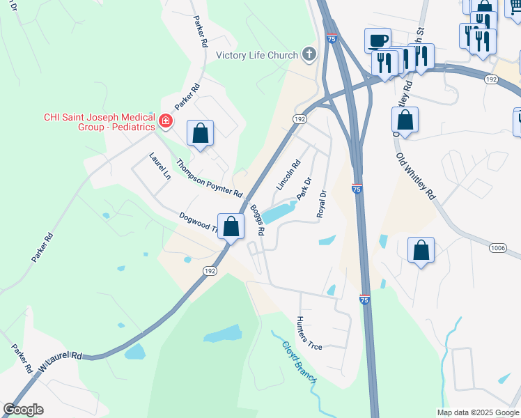 map of restaurants, bars, coffee shops, grocery stores, and more near 543 West Laurel Road in London