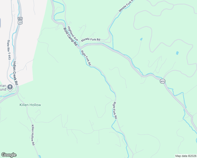 map of restaurants, bars, coffee shops, grocery stores, and more near 10627 Right Fork Road in Pound