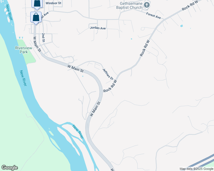 map of restaurants, bars, coffee shops, grocery stores, and more near 113 Brady Drive in Radford