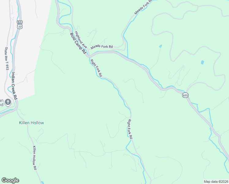 map of restaurants, bars, coffee shops, grocery stores, and more near 10627 Right Fork Road in Pound