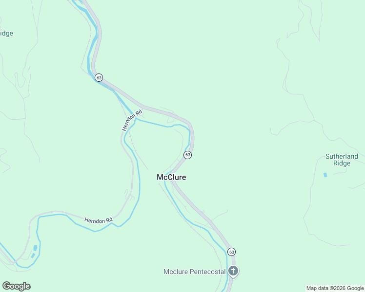 map of restaurants, bars, coffee shops, grocery stores, and more near Church Street in McClure