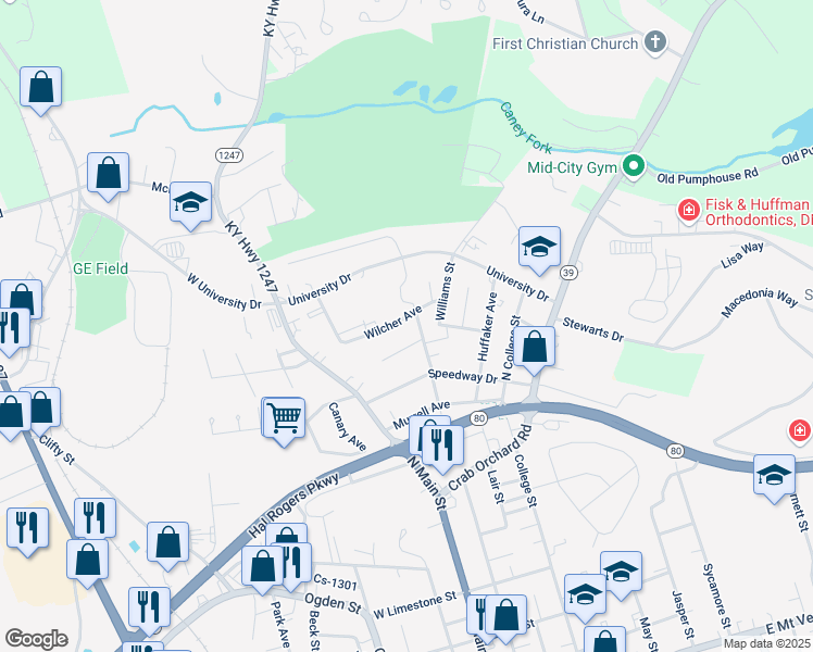 map of restaurants, bars, coffee shops, grocery stores, and more near 115 Wilcher Avenue in Somerset
