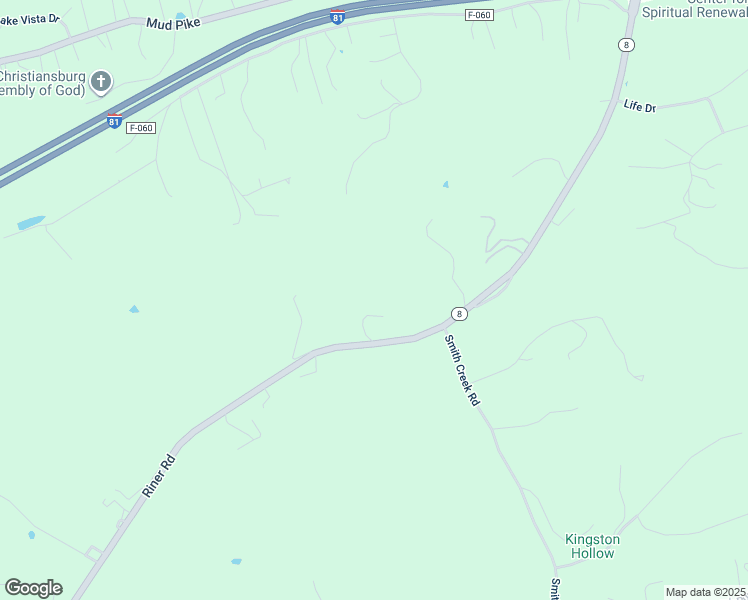 map of restaurants, bars, coffee shops, grocery stores, and more near 2569 Riner Road in Christiansburg