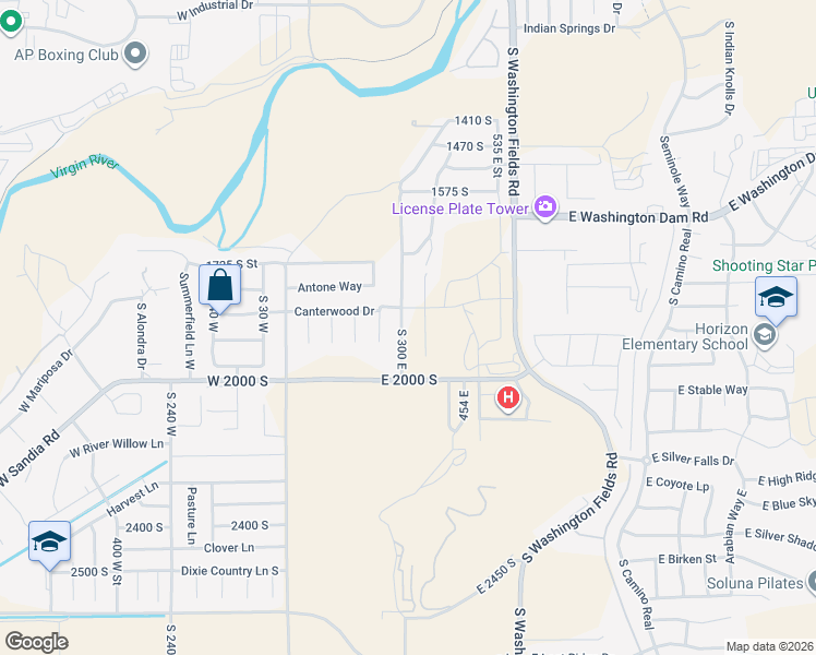 map of restaurants, bars, coffee shops, grocery stores, and more near 1877 Heritage Fields Drive in Washington