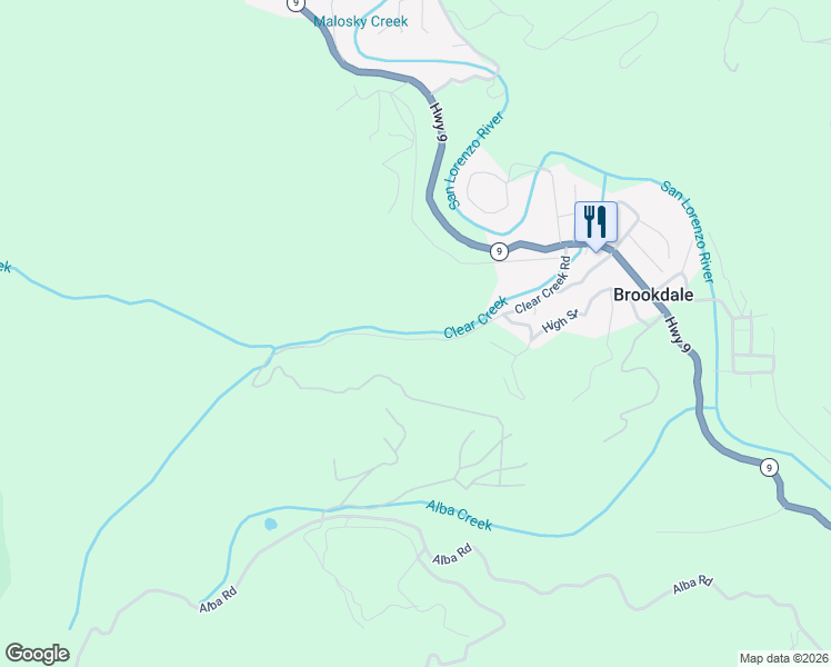 map of restaurants, bars, coffee shops, grocery stores, and more near 11810 Clear Creek Road in Brookdale